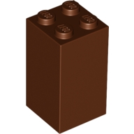 Lego kostka (kostička) 2x2x3, červeno hnědá (4220430, 6173948)